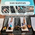 thumbnail image 4 of Outdoor Rug with Led Strip Lights RV Camping Mat and Patio Rug for Deck Balcony Porch Backyard Beach Picnic Outdoor Carpet Striped Pattern Modern Slip Plastic Straw x & Bei, 4 of 6
