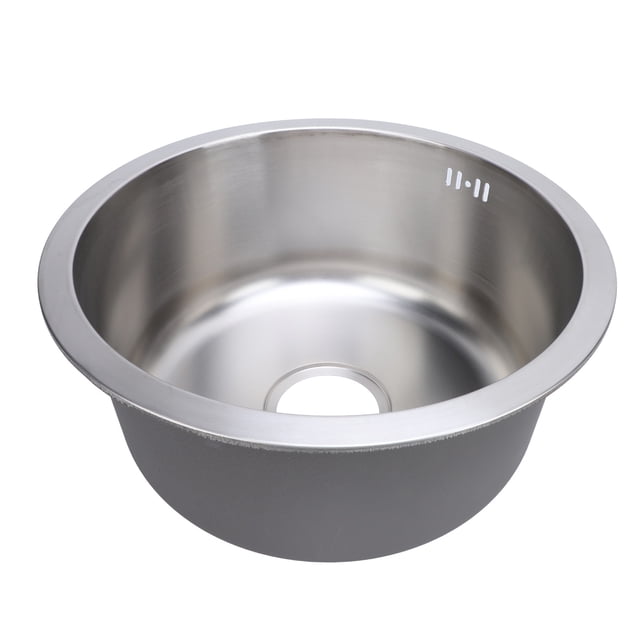 Évier Rond Simple en Acier Inoxydable 42cm Diamètre Extérieur Évier de Cuisine Évier Rond Évier de Cuisine Encastré