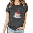 thumbnail image 3 of DeHolifer Womens T-shirts Bowknot Graphic Pritned Short Sleeve Crewneck T-shirts Loose Casual Fashion Blouse Tops Gray XL, 3 of 3