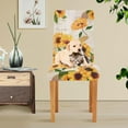 thumbnail image 5 of Sunflower Love Heart Stretch Chair Covers Set of 4 Removable Washable Dining Chair Slipcovers for Kitchen Dining Room Hotel Decor, 5 of 6