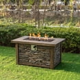 Triangular Fire Table Afterglow Outdoor Rectangular Fire Pit Table, 43.5