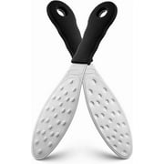 BEZOX Slim Portable Metal Foot File(1 PCS) – Double-Sided Callus Remover for Feet, Travel Foot Scrubber & Foot Exfoliate Tool with Non-Slip Handle, Pedicure Tools for Feet - Black