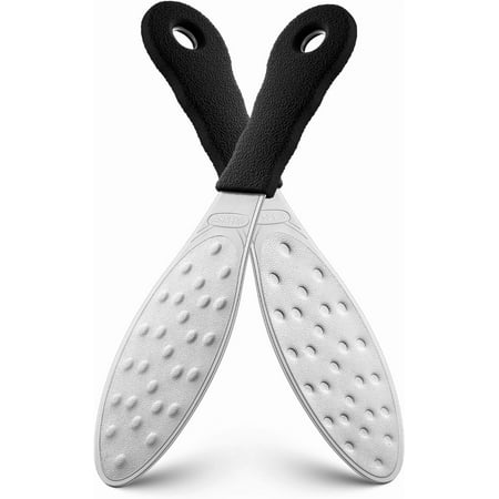 BEZOX Slim Portable Metal Foot File(1 PCS) – Double-Sided Callus Remover for Feet, Travel Foot Scrubber & Foot Exfoliate Tool with Non-Slip Handle, Pedicure Tools for Feet - Black