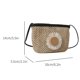 thumbnail image 4 of Bolso de mujer Bolso bandolera de flores simple Bolso de paja tejido de playa (Negro), 4 of 8