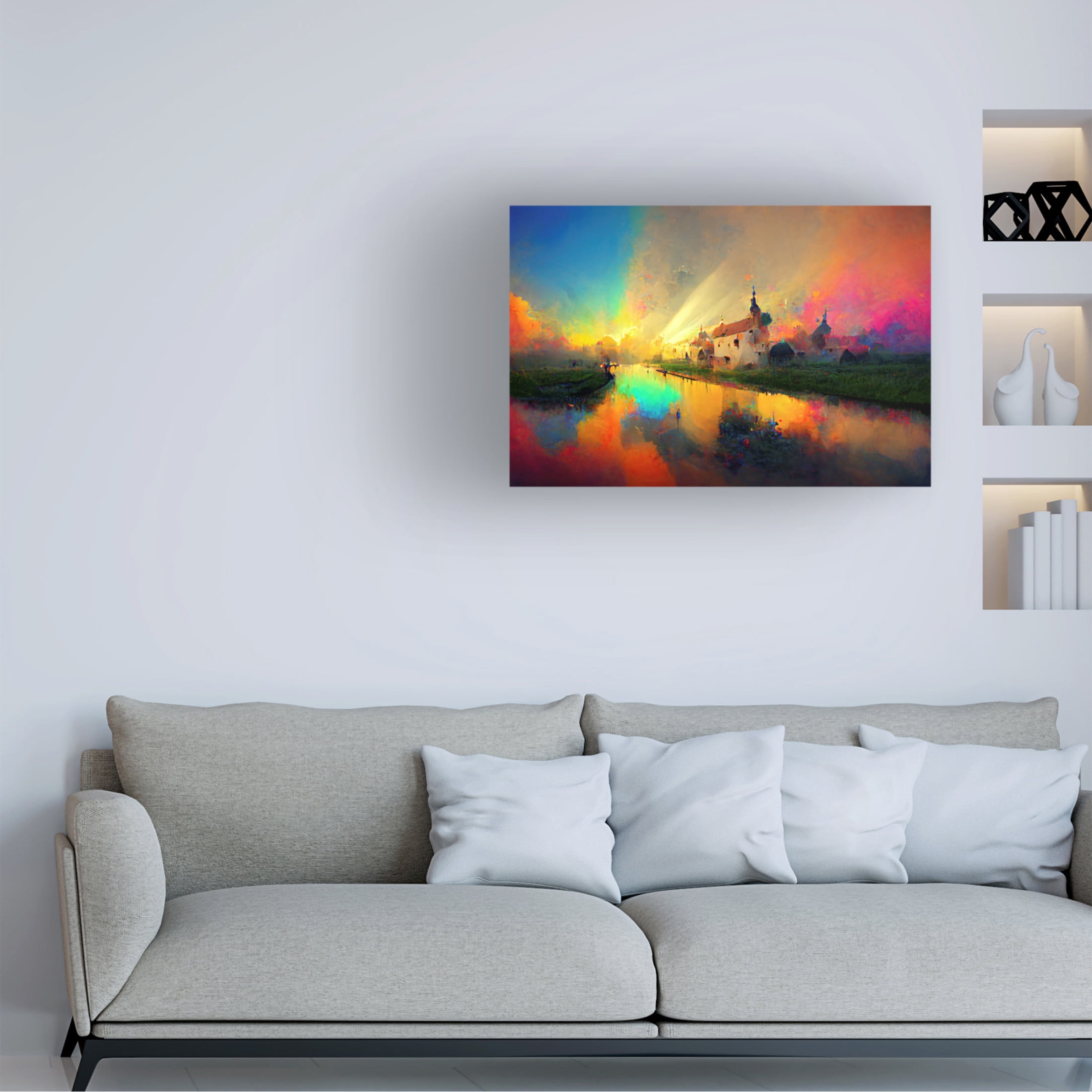 Canvas Wall Art - Ray Heere 'Medieval Landscapes 7' Wall Art for Living Room, Bedroom, or Office Décor by Trademark Fine Art - 24 x 16 Inches