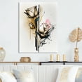 thumbnail image 2 of Designart Roses Flow Flower On Golden Beige Paint IV Canvas Wall Art, 2 of 5