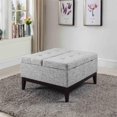thumbnail image 3 of ORE International 18"Tall Light Gray Dual Lift Fabric Coffee Table with Storage, 3 of 6