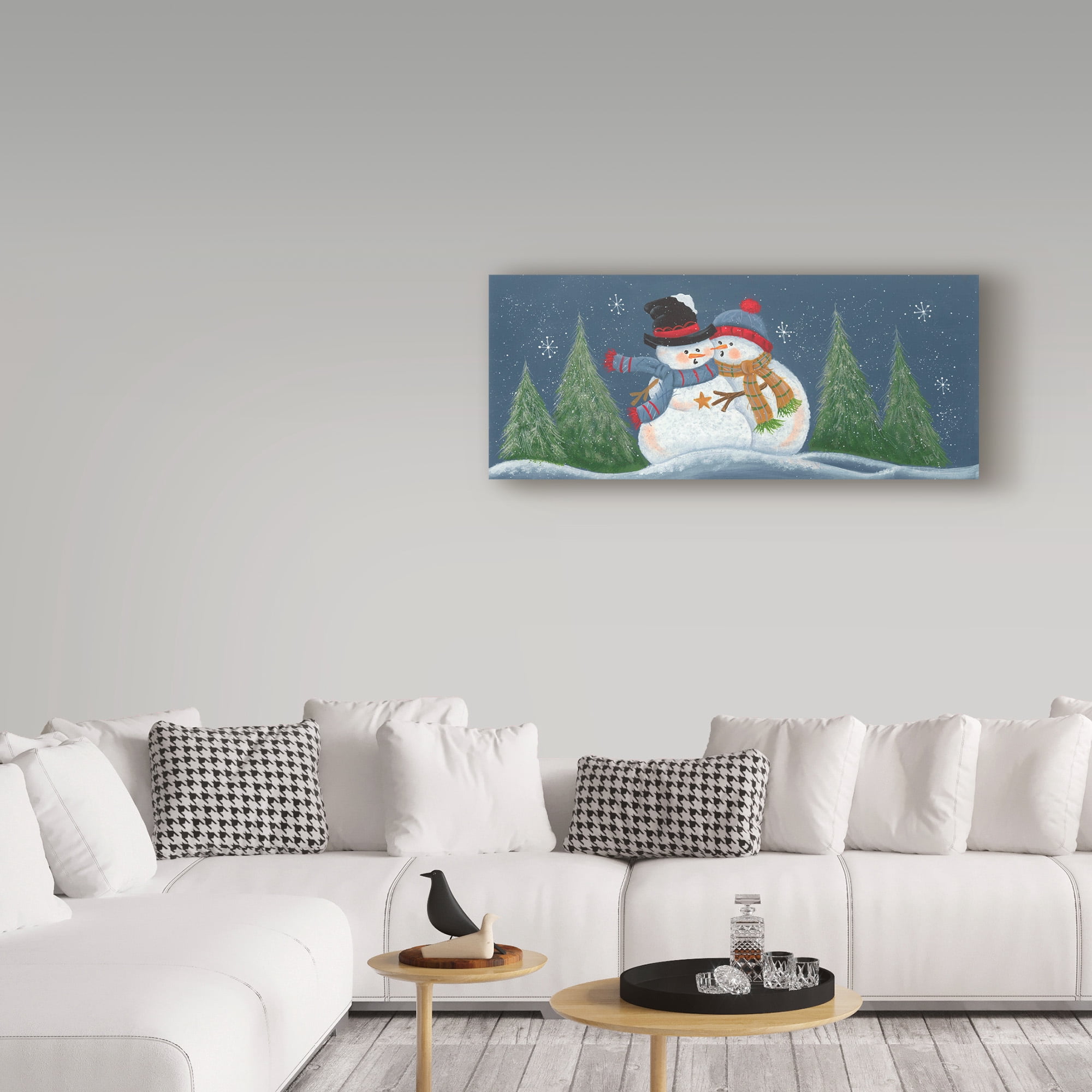 Trademark Fine Art 'Chilly Snowmen' Canvas Art by Beverly Johnston