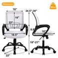 thumbnail image 2 of CL.HPAHKL Ergonomic Desk Chair, Mid-Back Mesh Office Chair with Wheels, Rolling Swivel Computer Task Chair for Home Office, Fixed Armrests, Tilt & Height Adjustable, White, 2 of 7