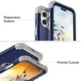 thumbnail image 4 of Decase Compatible with Apple iPhone 16 Pro Max Phone Case,Shockproof Three Layer Heavy Duty Soft Silicone Rubber Bumper+Hard Plastic Hybrid Protective Case for iPhone 16 Pro Max,Darkblue, 4 of 5