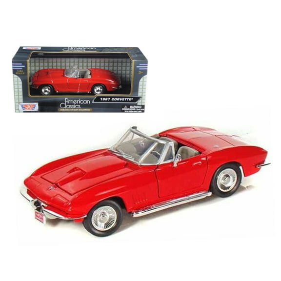 1967 Chevrolet Corvette Convertible Red 1/24 Diecast Model Car by Motormax