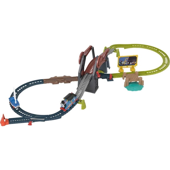Thomas & Friends Bridge Lift Thomas & Skiff Toy Train Set with Motorized Engine & Boat