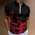 thumbnail image 2 of BE MY LOBSTER Men Zipper T-shirt Summer Casual Short Sleeve T-shirt Top, 2 of 7