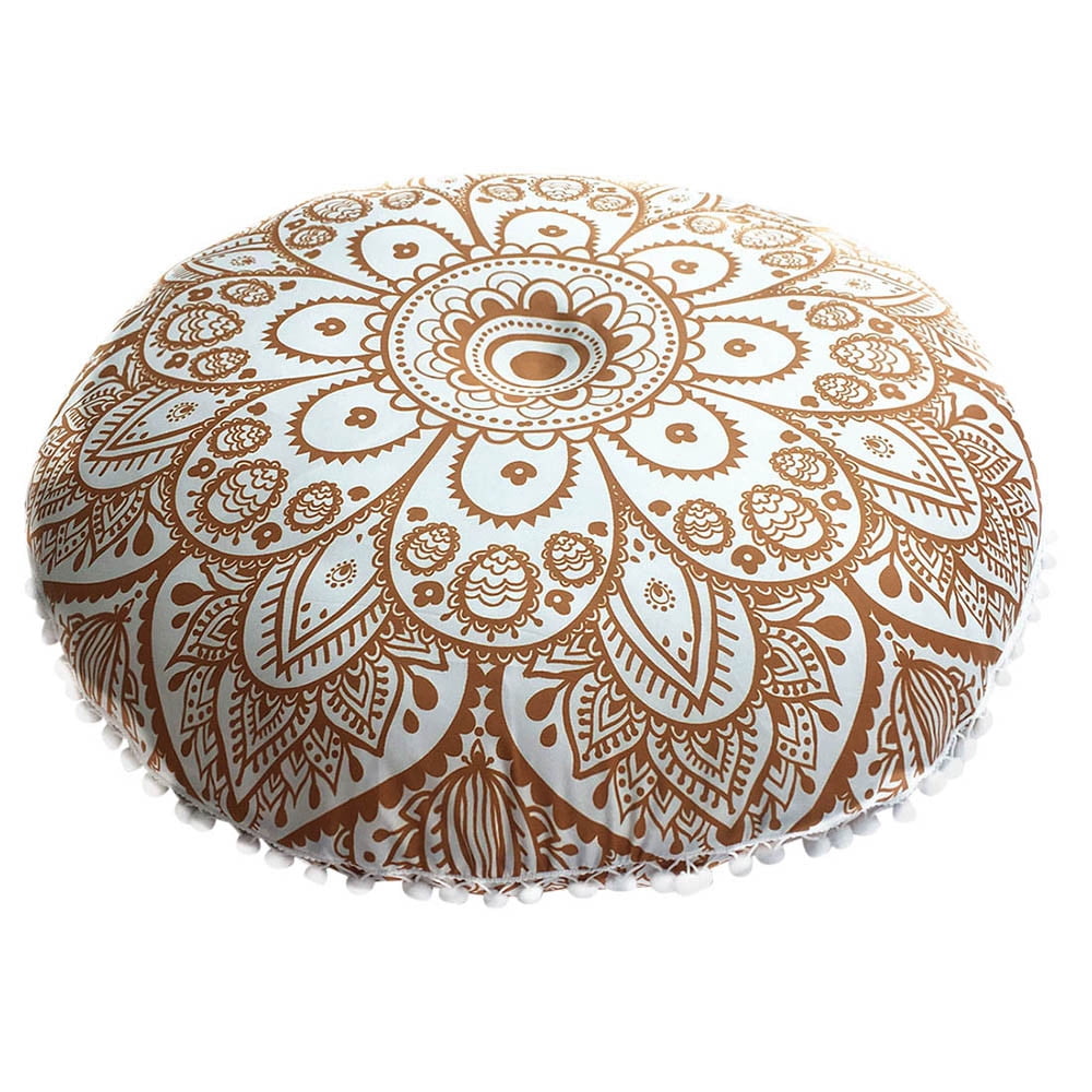 Cover Floor Cushion Mandala Pillow Throw Bohemian Indian Case Round Pillow Large 