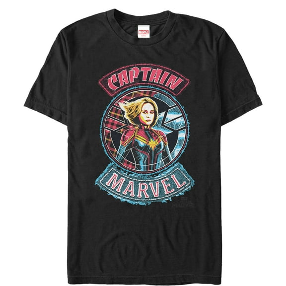 Men's Marvel Captain Marvel Hero Patch  Graphic Tee Black 3X Large