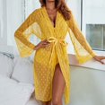 thumbnail image 2 of IMENGL Pajamas for Women Nightgowns & Sleepshirts Four Piece Underwear Bra Underwear Suit Soft Robes Women's Sleepwear,Yellow, 2 of 9