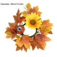 thumbnail image 3 of ToyKingdee Faux Maple Leaf Wreath Thanksgiving Harvests Festival Autumns Color Pumpkin Berry Table Decoration Candlestick Wreaths, 3 of 6