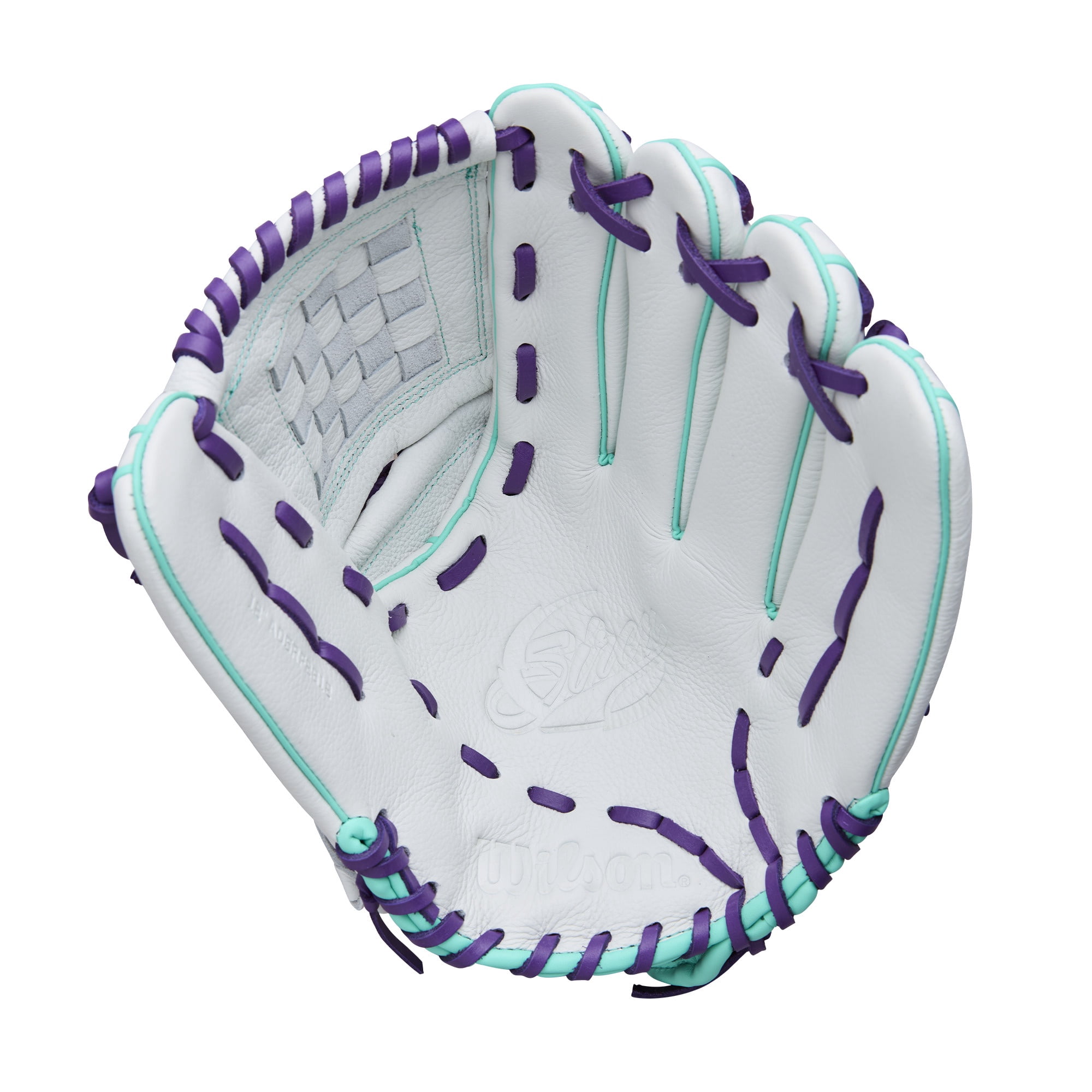 Wilson 2026 A500™ Siren 12" Youth Fastpitch Glove - White/Purple/Teal, Right Hand Throw
