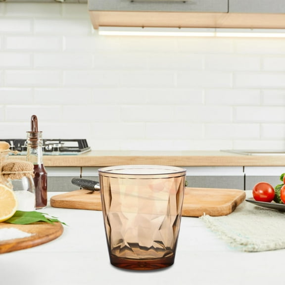 LHWEN Look Like Glass Drinking Glasses Plastic Tumblers Dishwasher Small Acrylic Juice Glasses for Kids Plastic Water Glasses 12oz Premium Material Thick Body Fashion Design Temperature Outdoor Pool