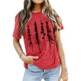 thumbnail image 2 of Cathalem Womens T Shirts Women's Casual Short Sleeve Crewneck Tee Summer Pullover T Shirt(Red,S), 2 of 5