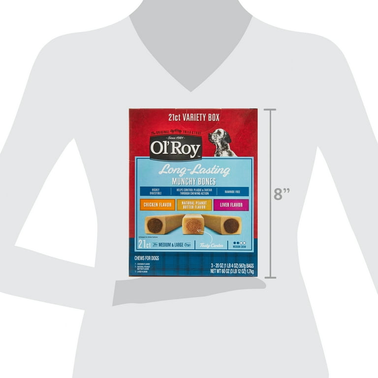 Ol' Roy Munchy Bones Dog Treats Value Pack, 21 Count, 40 OFF
