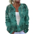 thumbnail image 1 of VEKDONE Ladies' Casual Floral Printed Knitted Cardigan With Button Up Jacket And Top A Multicolor XL, 1 of 5