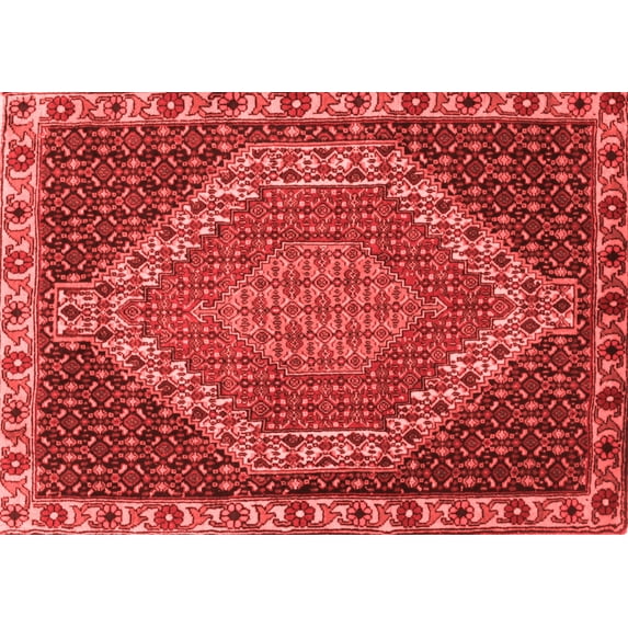 Ahgly Company Indoor Rectangle Medallion Red Traditional Area Rugs, 7' x 9'