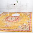 thumbnail image 2 of Unique Loom Penrose Centre Médaillon Tapis8' x 8' Carré Or/rouge, 2 of 2