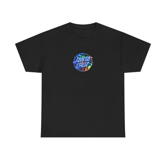 Santa Cruz Vivid Slick Colorful 90s 00s Dot Vintage Classic Skate TShirt Print - Black / M