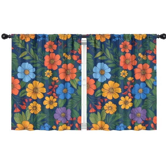 Blackout Kids Curtains,Pioneer Flower Childrens Insulated Curtains Set Of 2,Bedroom Essentials,Toddler Room Decor 42x54in(106x137cm)