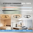thumbnail image 6 of EDX Low-Profile Ceiling Fan with Light & Remote, Bluetooth App Control, Reversible Motor, Dimmable LED 3000K-6500K, Memory Function, 1-6H Timer, Quiet 44dB Flush Mount Fan, 6 of 10