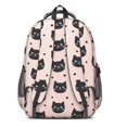 thumbnail image 3 of Black Cat and Dot Pink Pattern Cute School Backpack Bag with Padded Back and Adjustable Shoulder Straps 16.9 X 12.6 X 5.9 Inches, 3 of 5
