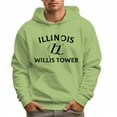thumbnail image 5 of Men's 100% Cotton ILLINOIS Hoodie 330g Thick Pocket Hood, 5 of 16