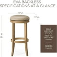 thumbnail image 6 of Maven Lane Eva Bar Stool in Weathered Oak Finish with Avanti Bone Vegan Leather, 6 of 7