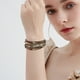 thumbnail image 4 of Brazalete Envoltura Manguito S Mujer Bohemio Pulsera Envuelta en Cuero Tejido Multicapa (caqui), 4 of 6