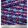 thumbnail image 2 of Soimoi Satin Silk Fabric Dot & Floral Artistic Print Fabric by Yard 42 Inch Wide, 2 of 3