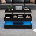 thumbnail image 3 of Noble House Modern Coffee Table with LED & Hydraulic Lift Hidden Storage,Multifunctional Table for Living Dining Office,Black, 3 of 18