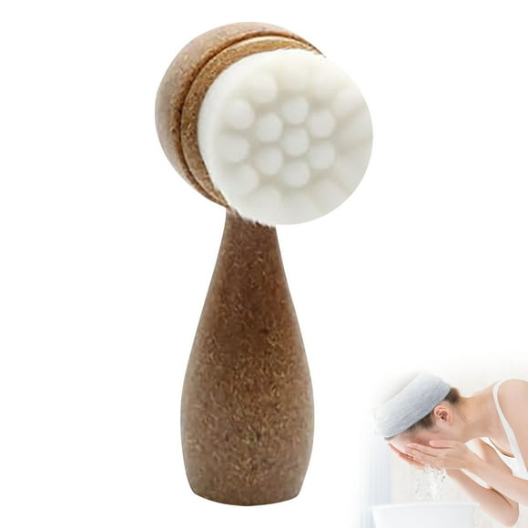 Beauty Tools 2-in-1 Facial Cleansing Brush for Gentle Deep Cleansing Soft Dry Face Brush with 3D Stand Vertical Scrubber for Sensitive Skin