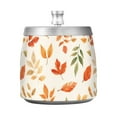 thumbnail image 7 of Yayeee Ashtray with Lid for Cigarette Smokeless Stainless Steel Home Ash Holder, Beige Autumn Leaves, 7 of 7