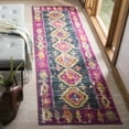 thumbnail image 4 of SAFAVIEH Madison Mary Geometric Area Rug, Fuchsia/Blue, 4' x 6', 4 of 10