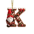 thumbnail image 2 of romoty Personalized Christmas Letter Ornaments, Cute Gnome Kitten Initial Pendants, 2D Flat Acrylic Monogram Tree Car Mirror Decor, 2 of 6