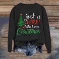 thumbnail image 2 of WEAIXIMIUNG Sweat à Capuche pour Femmes Mode de Noël Imprimé Arbre de Noël Lettre Manches Longues Col Rond, 2 of 5