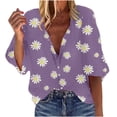 thumbnail image 2 of Pntutb Blusa de manga larga con botones sueltos para mujer, informal, a la moda, con solapa Pntutb Pntutb-4888, 2 of 8