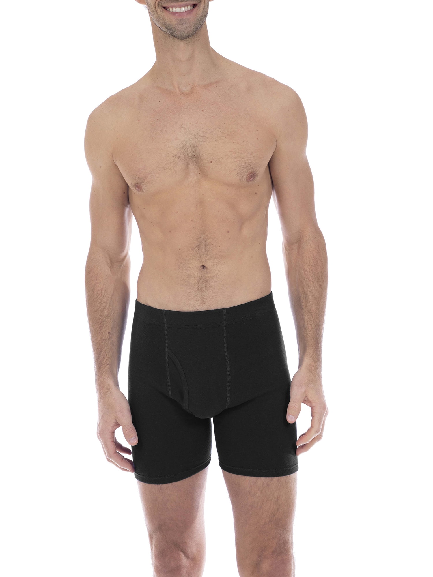 George Men's Covered Waistband Regular Leg Boxer Briefs, 10-Pack