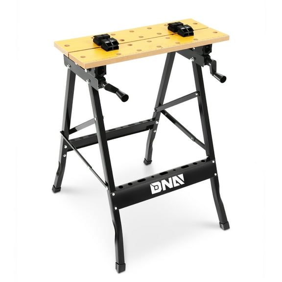 DNA MOTORING TOOLS-00456 Adjustable Workbench - Portable Foldable Multi-Purpose, with Measuring Ruler and Protractor - Ideal for Garage, Home, DIY, and Carpentry