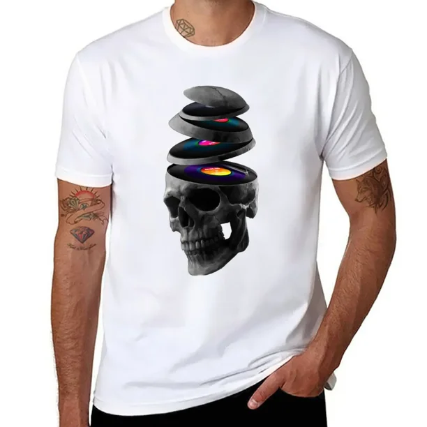 Camiseta Dead Records con estampado animal para niños camisetas en blanco para hombres con gráfico