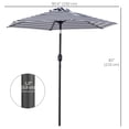 thumbnail image 3 of Outsunny Patio Sun Umbrella, Outdoor Parasol with 6 Ribs, Blue Stripes, 3 of 10