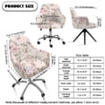 thumbnail image 7 of ZIATUBLES Pink Peony Print Modern Curved Back Chair Covers with Armrests Stretchable Accent Dining Room Chair Slipcovers Removable Swivel Vanity Office Desk Armchair Protector, 7 of 7