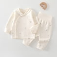 thumbnail image 2 of Akiihool Baby Boy Overall Outfit Baby Boy Fall Clothes Newborn Infant Letter Embroidery Print Outfit Long Sleeve Romper with Pants 2Pcs Set Beige,0-3 Months, 2 of 7