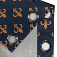 thumbnail image 5 of Ambesonne Fleur De Lis Grommet Curtain, Heraldic Design, 50" x 63", Indigo Orange, 5 of 6